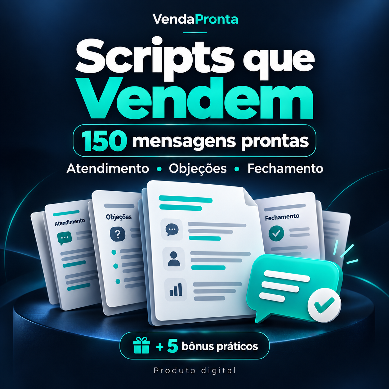 Scripts que Vendem, da VendaPronta: 150 mensagens prontas e 5 bônus práticos